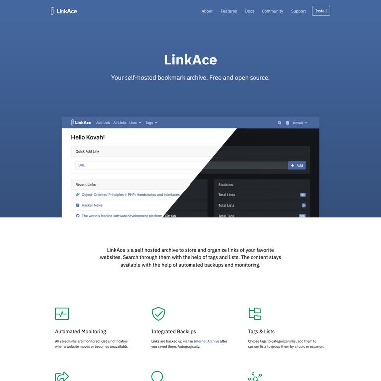 LinkAce screenshot